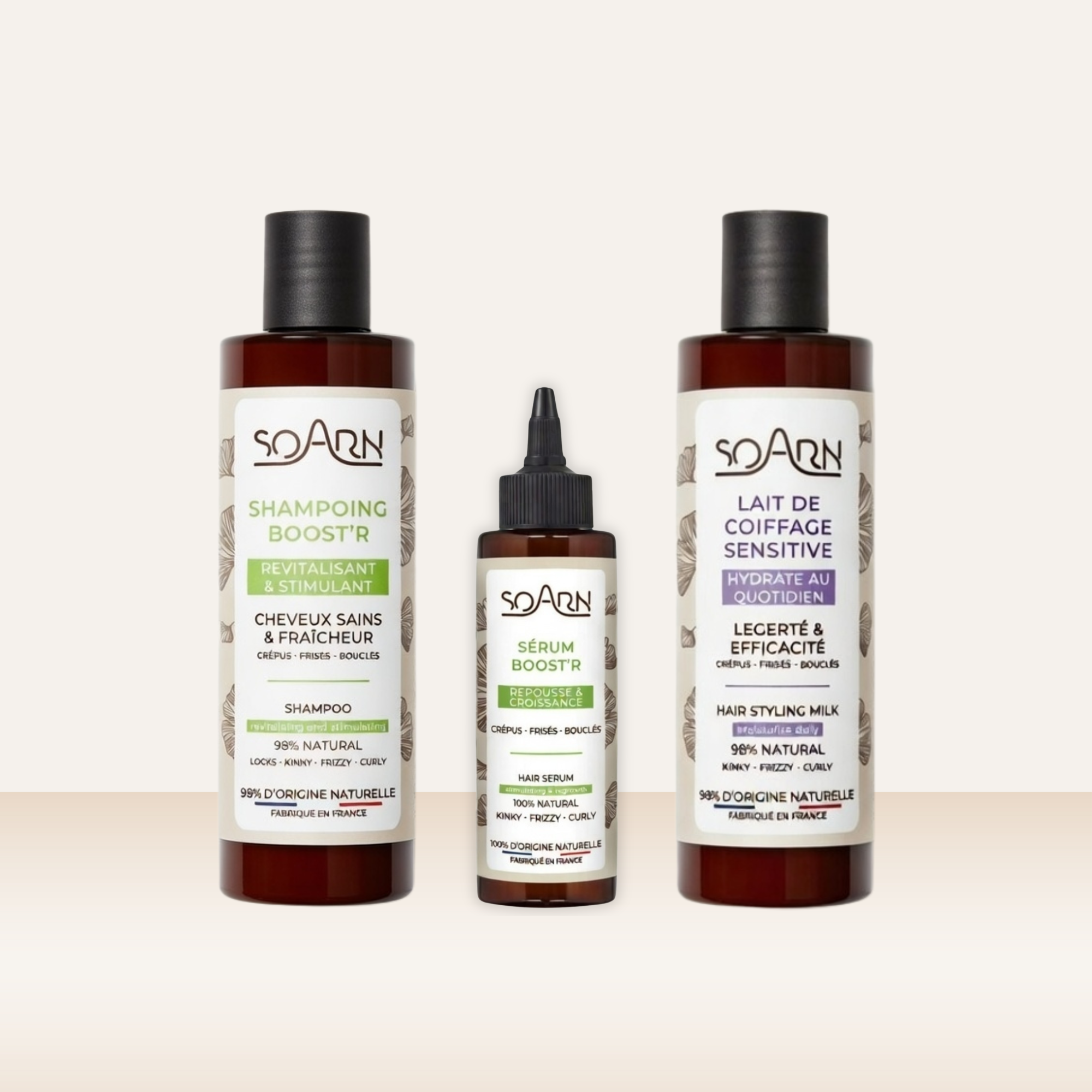 pack pousse cheveux soarn croissance cheveux rapide huile ricin et menthe poivrée anti chute cheveux longs et forts